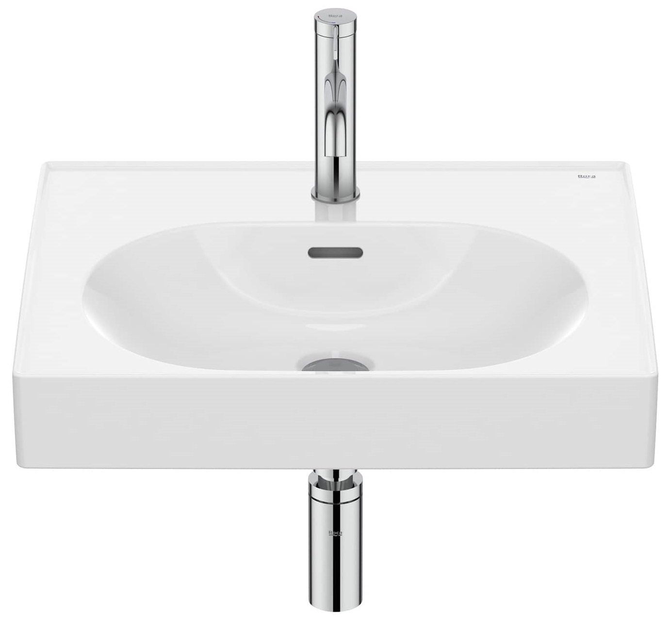 Roca Meridian lavabo 55x46 cm rectangulaire classique-de meuble blanc brillant A327741S00