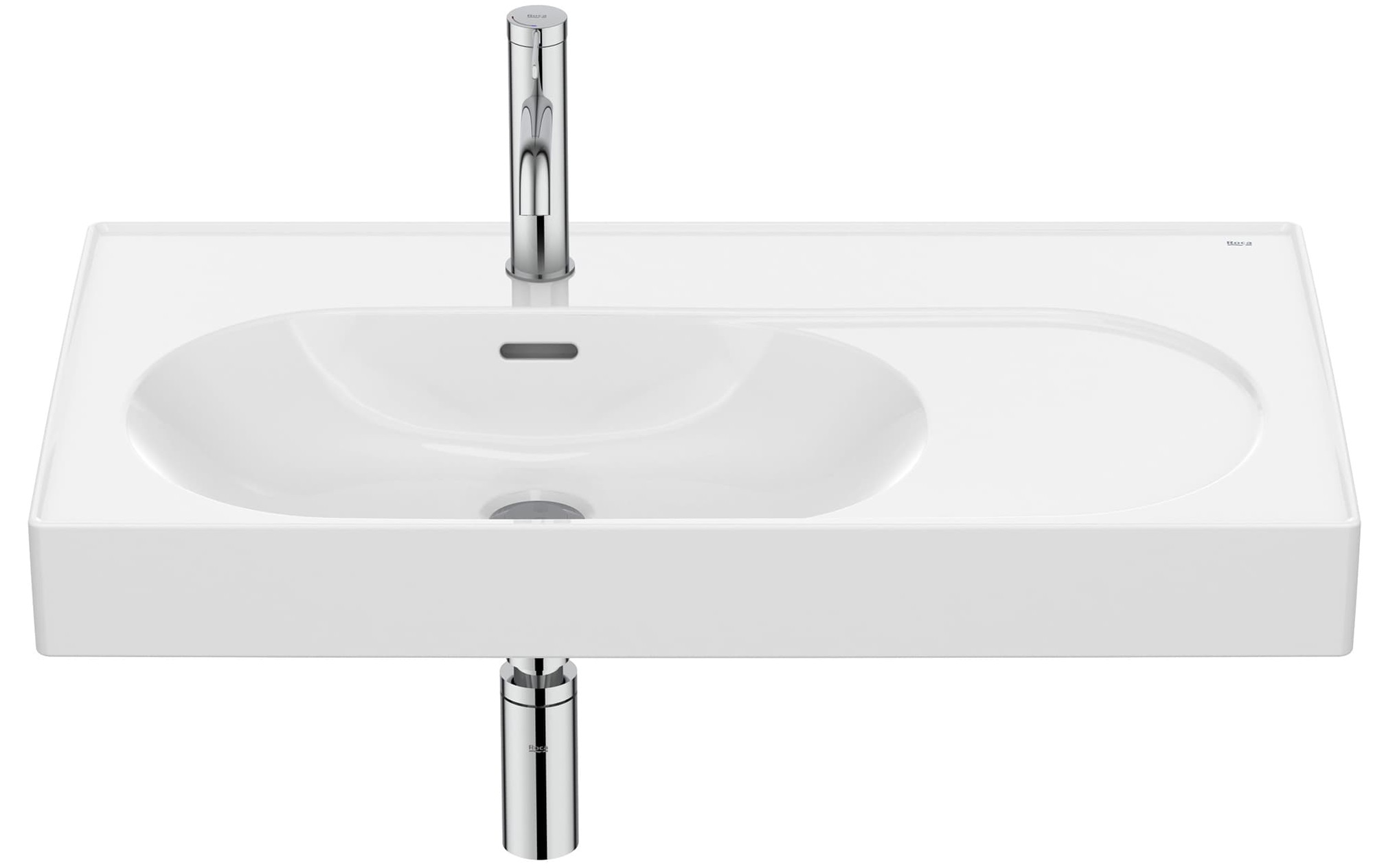 Roca Meridian lavabo 80x46 cm rectangulaire classique-de meuble blanc brillant A327743S00