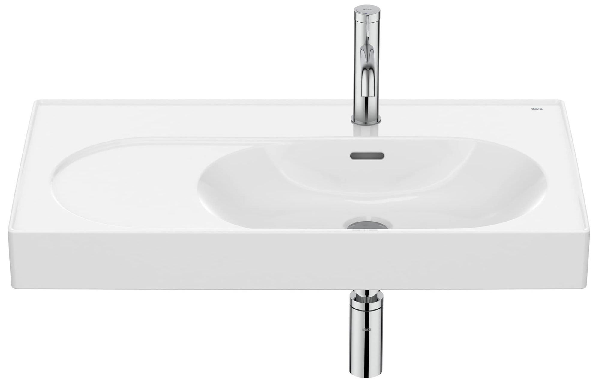 Roca Meridian lavabo 80x46 cm rectangulaire classique-de meuble blanc brillant A327744S00