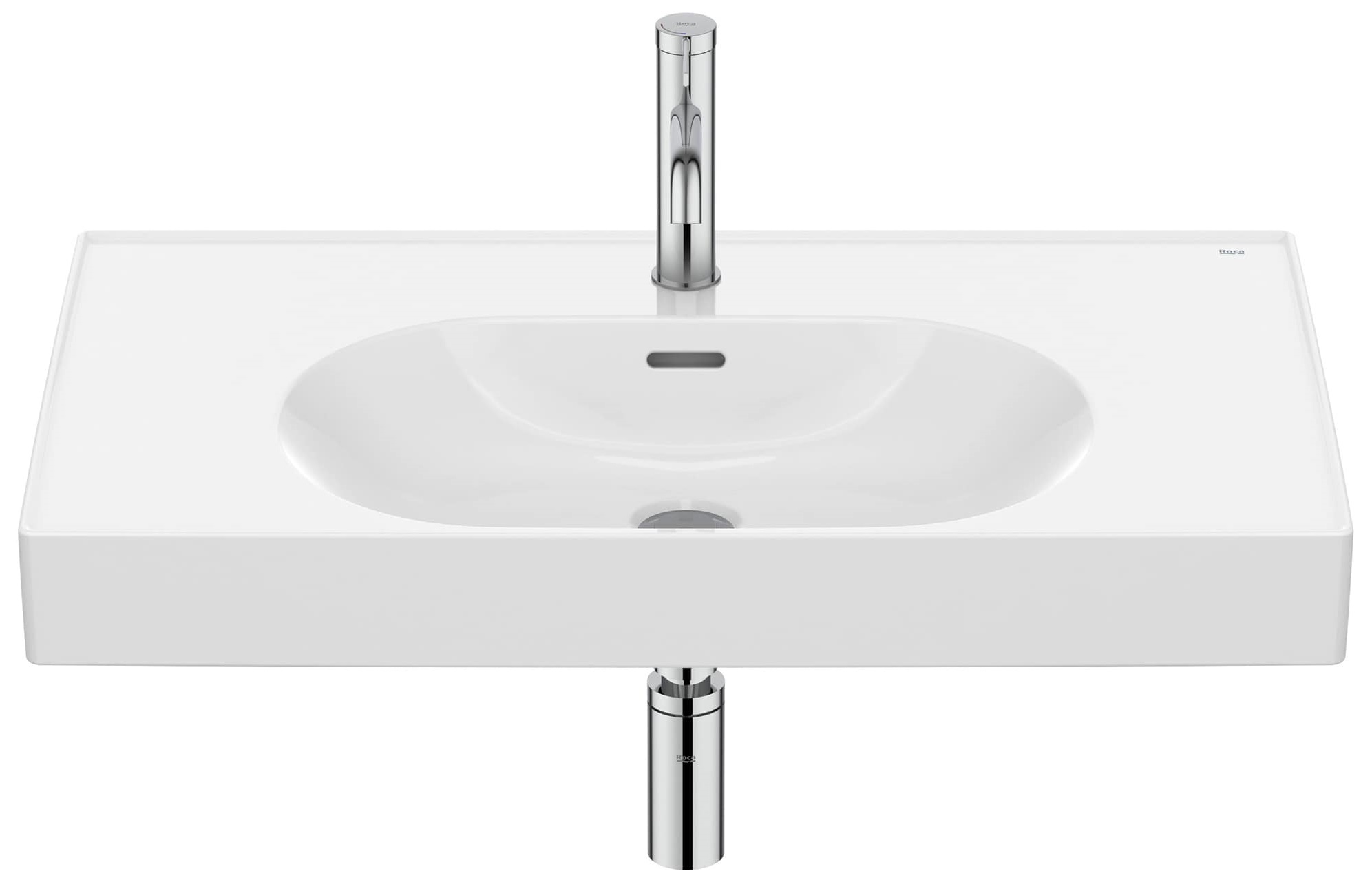 Roca Meridian lavabo 80x46 cm rectangulaire classique-de meuble blanc brillant A327745S00