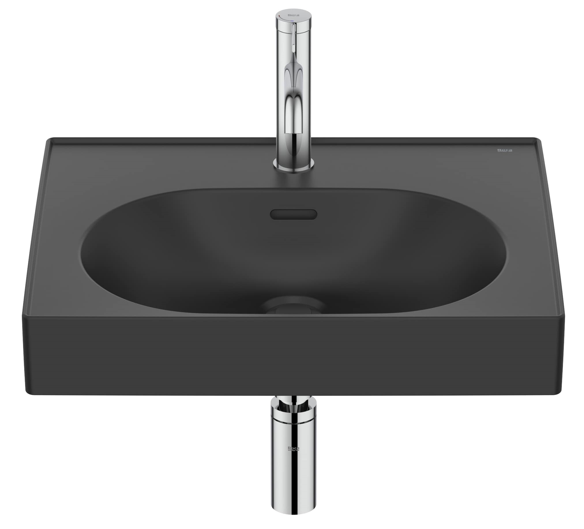 Roca Meridian lavabo 55x46 cm rectangulaire classique-de meuble noir mat A327741080