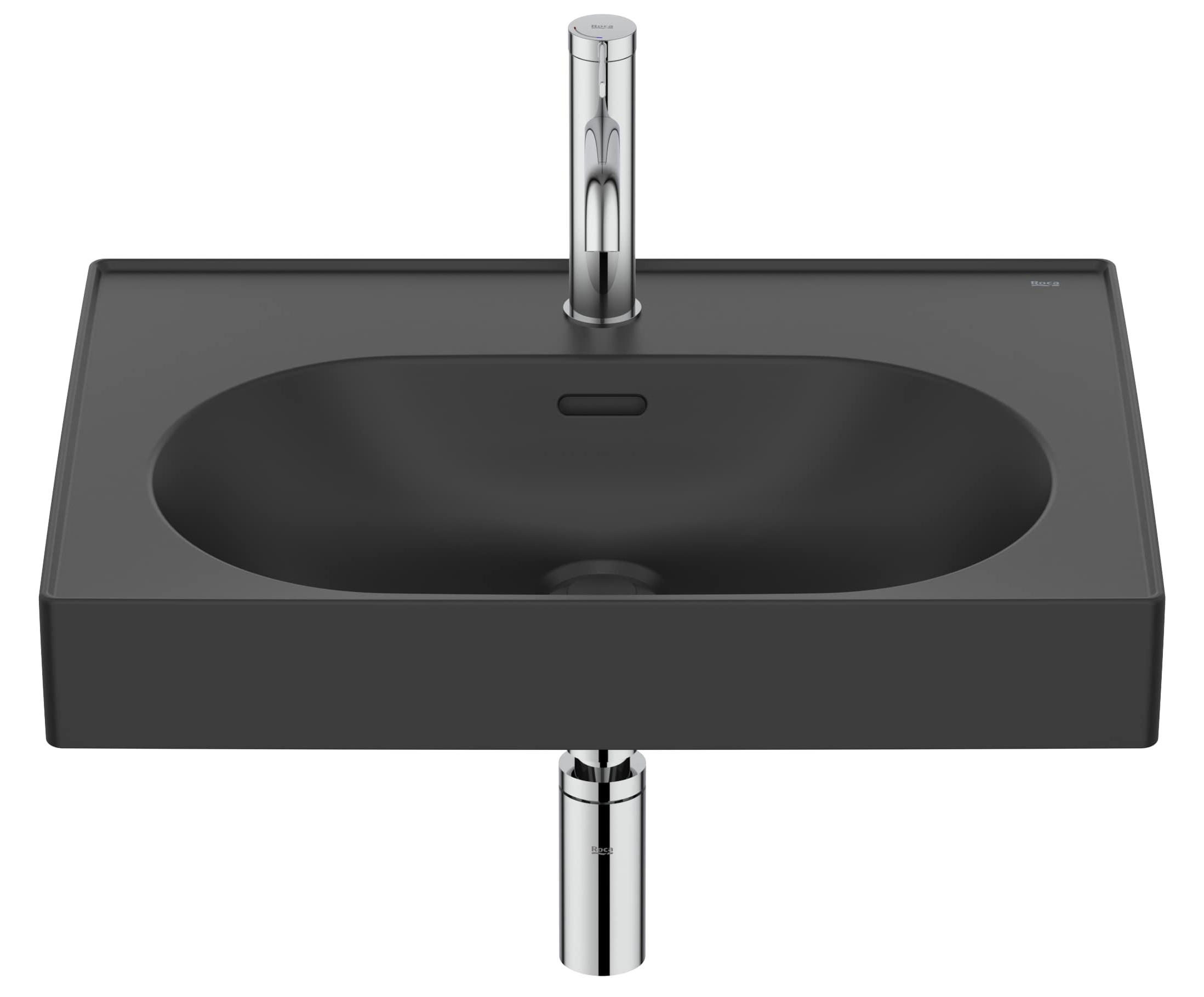 Roca Meridian lavabo 60x46 cm rectangulaire classique-de meuble noir mat A327742080