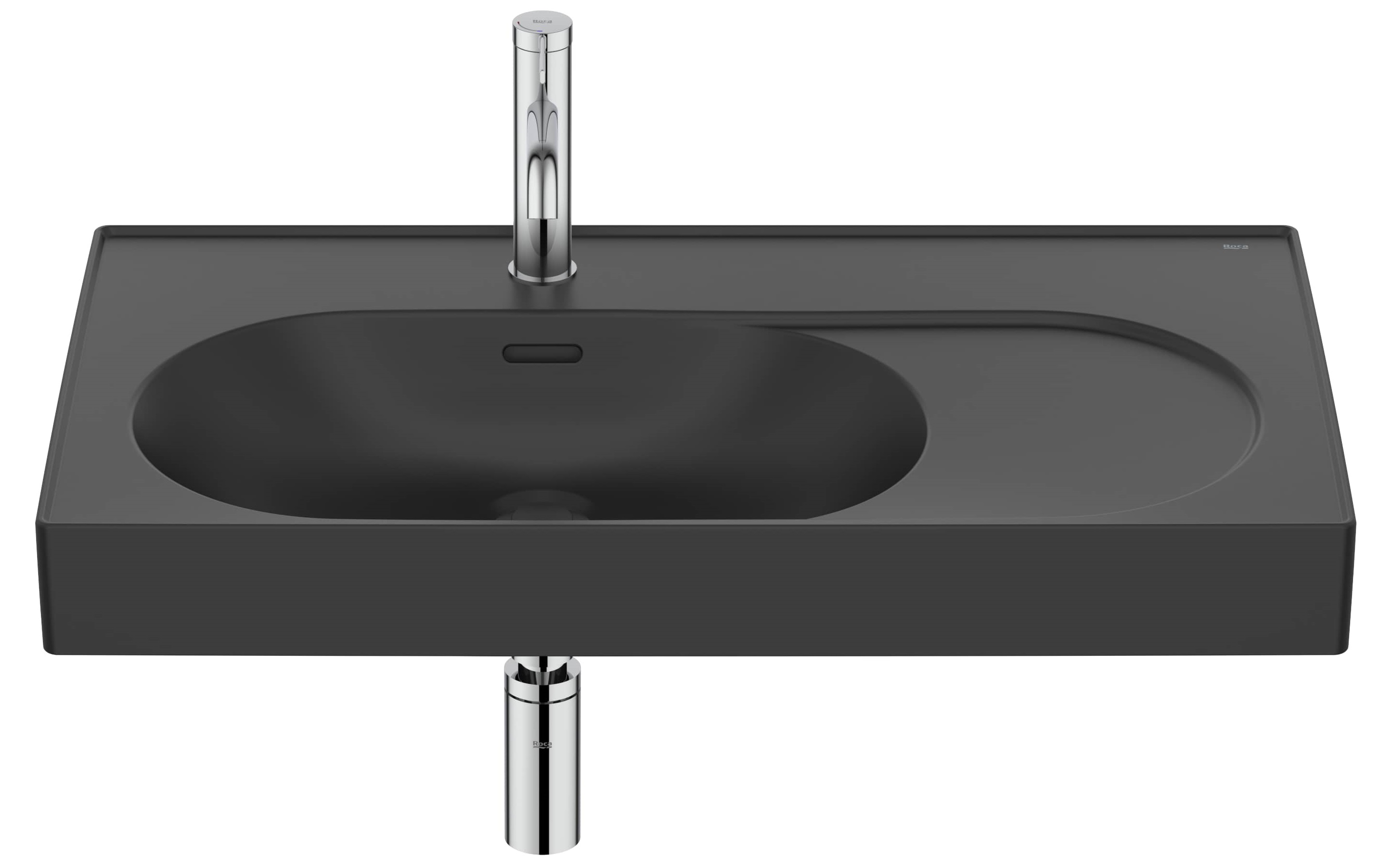 Roca Meridian lavabo 80x46 cm rectangulaire classique-de meuble noir mat A327743080