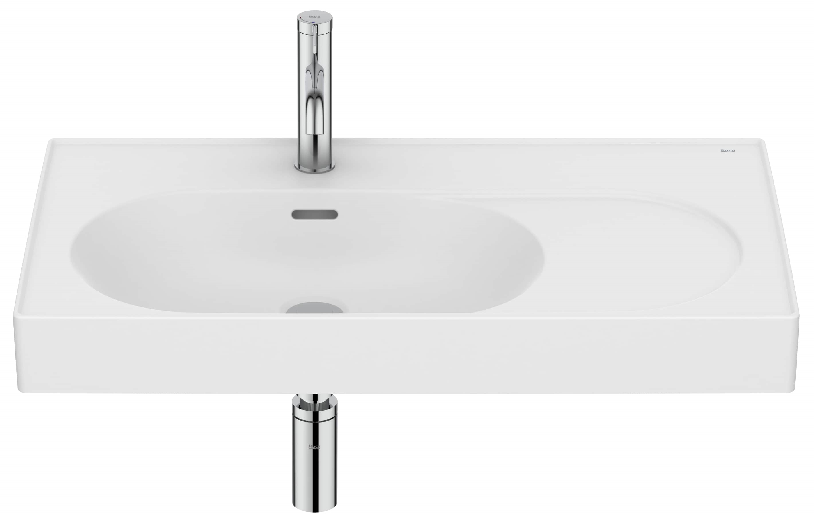 Roca Meridian lavabo 80x46 cm rectangulaire classique-de meuble blanc mat A327743620