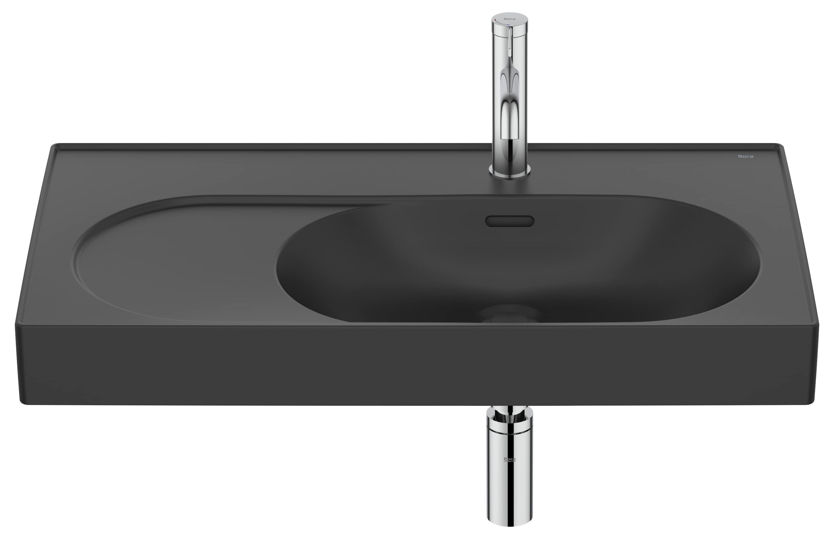 Roca Meridian lavabo 80x46 cm rectangulaire classique-de meuble noir mat A327744080