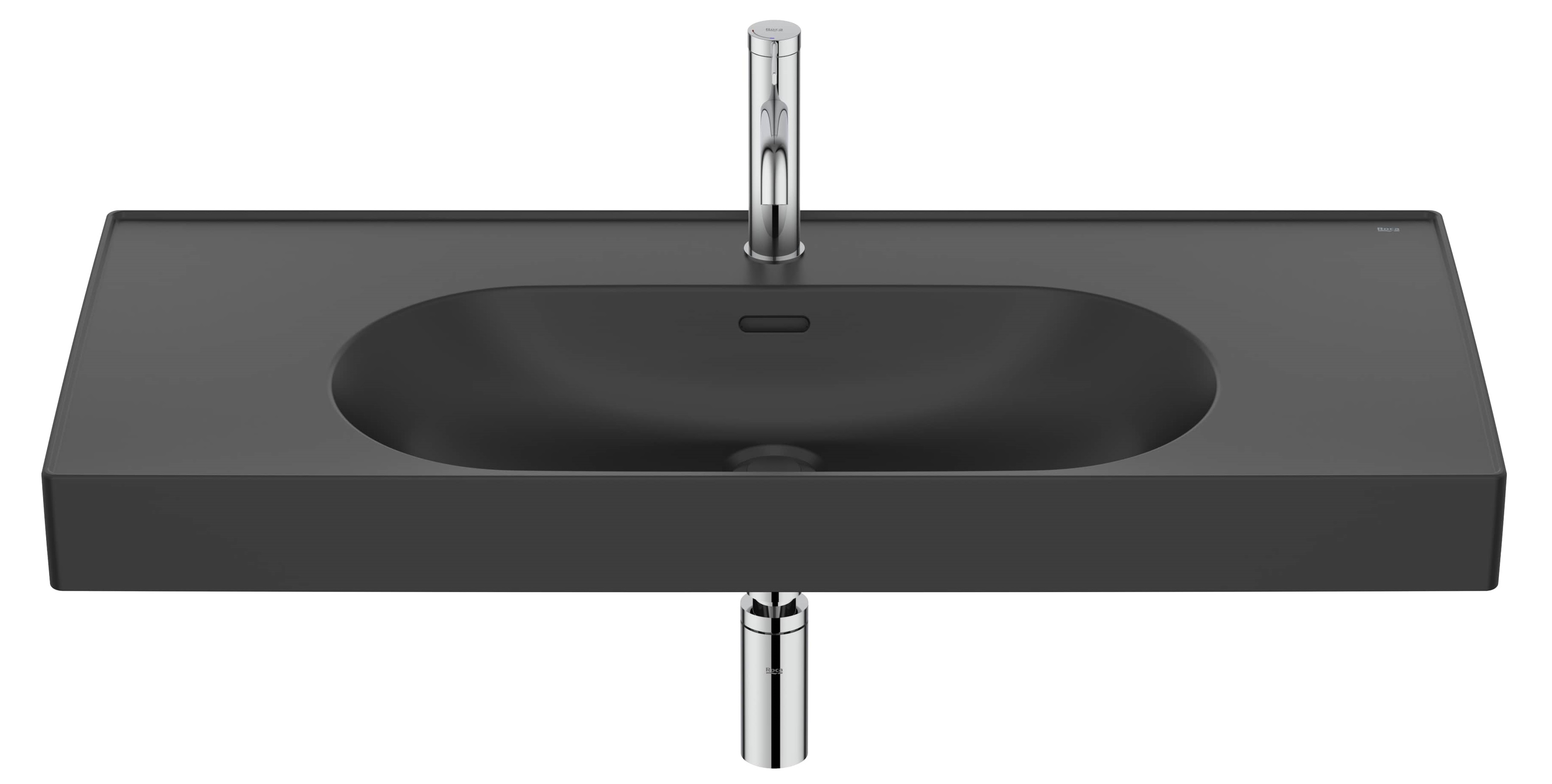 Roca Meridian lavabo 100x46 cm rectangulaire classique-de meuble noir mat A327746080