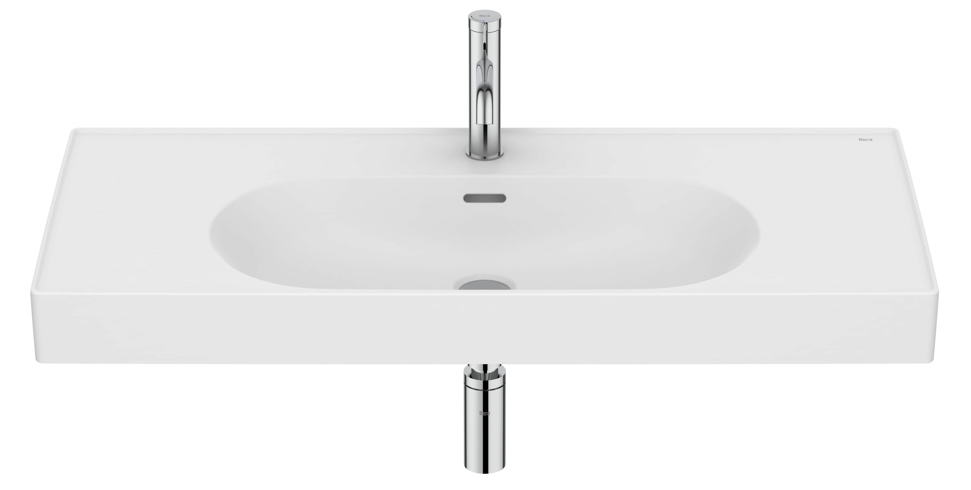 Roca Meridian lavabo 100x46 cm rectangulaire classique-de meuble blanc mat A327746620
