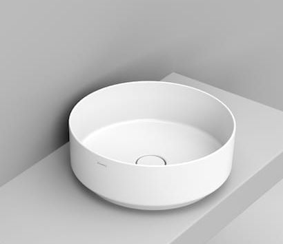 Ceramica Dolomite Noemi lavabo 44x44 cm ronde à poser blanc brillant D310501