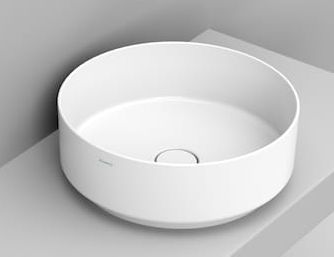 Ceramica Dolomite Noemi lavabo 44x44 cm ronde à poser blanc mat D310541