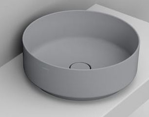 Ceramica Dolomite Noemi lavabo 44x44 cm ronde à poser gris/pierre mat D310545