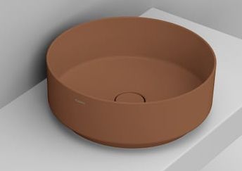 Ceramica Dolomite Noemi lavabo 44x44 cm ronde à poser marron/beige mat D310561