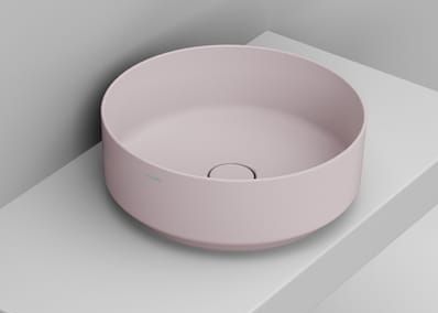 Ceramica Dolomite Noemi lavabo 44x44 cm ronde à poser rose mat D310565