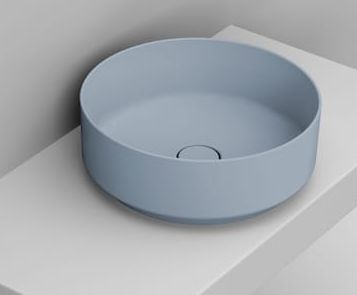 Ceramica Dolomite Noemi lavabo 44x44 cm ronde à poser bleu mat D310571