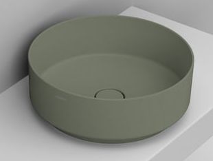 Ceramica Dolomite Noemi lavabo 44x44 cm ronde à poser vert mat D310575