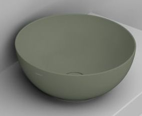Ceramica Dolomite Noemi lavabo 44x44 cm ronde à poser vert mat D310675