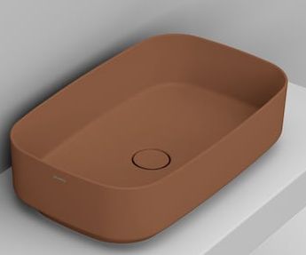 Ceramica Dolomite Noemi lavabo 62x38 cm rectangulaire à poser marron/beige mat D311061