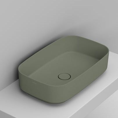 Ceramica Dolomite Noemi lavabo 62x38 cm rectangulaire à poser vert mat D311075