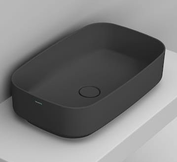 Ceramica Dolomite lavabo 62x38 cm rectangulaire à poser noir mat D311081
