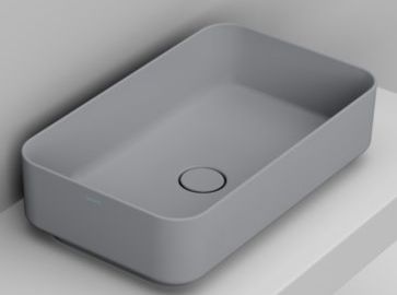 Ceramica Dolomite Noemi lavabo 60x36 cm rectangulaire à poser gris/pierre mat D311145