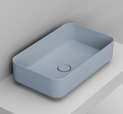 Ceramica Dolomite lavabo 60x36 cm rectangulaire à poser bleu D311171