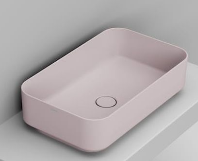 Ceramica Dolomite Noemi lavabo 64x38.5 cm rectangulaire à poser rose mat D311265