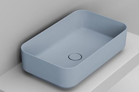 Ceramica Dolomite Noemi lavabo 64x38.5 cm rectangulaire à poser bleu D311271
