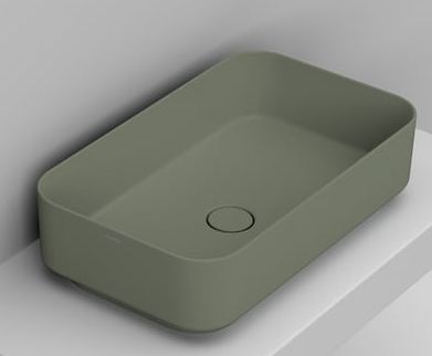 Ceramica Dolomite Noemi lavabo 64x38.5 cm rectangulaire à poser vert D311275