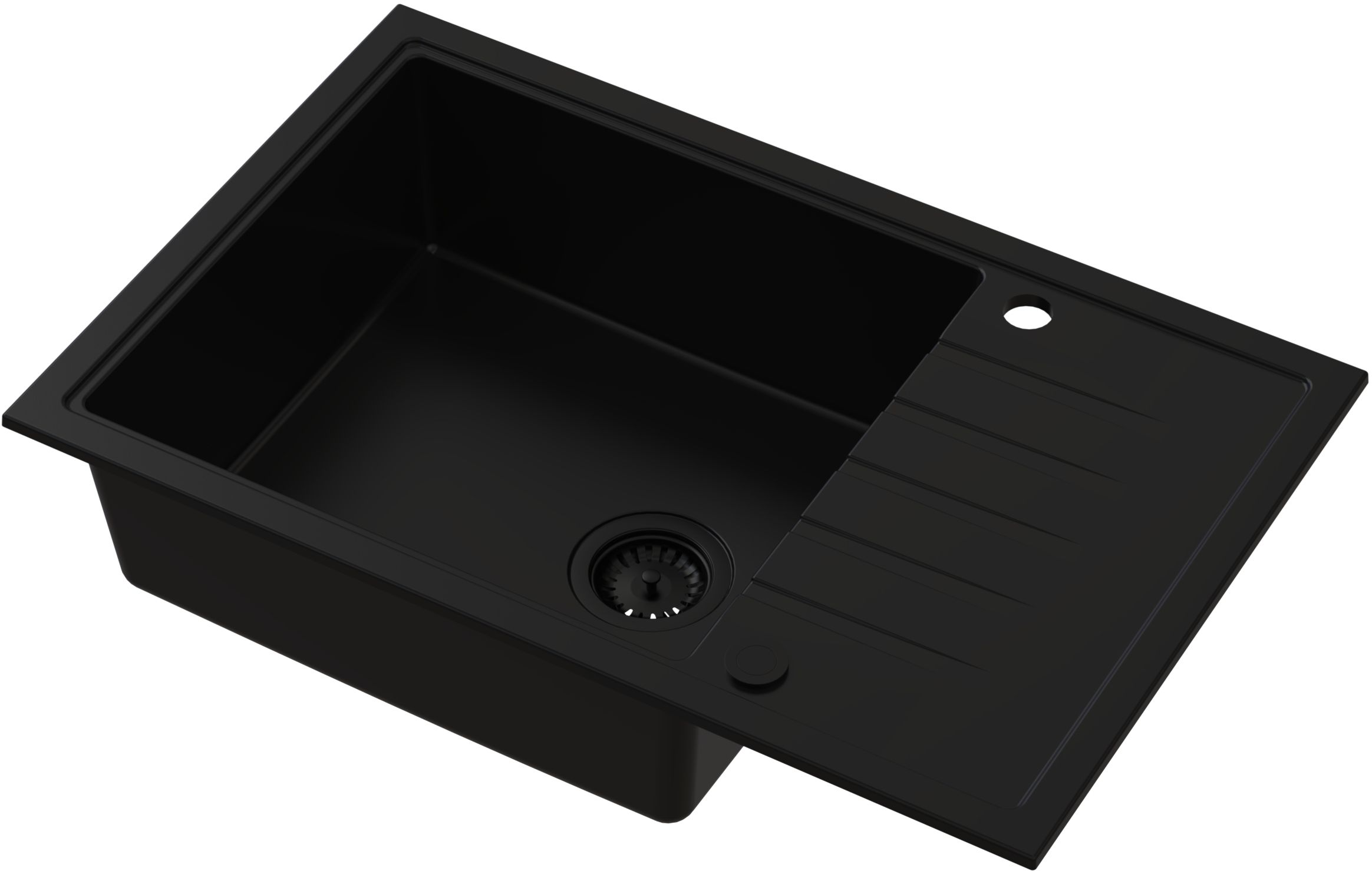Ruvetti Axel évier en granit 78x50 cm noir 3001AX_FB160XL_W