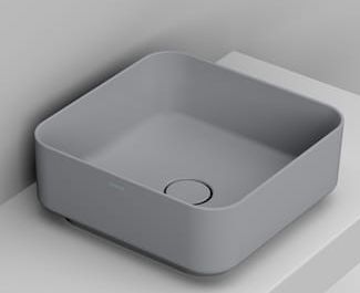 Ceramica Dolomite Noemi lavabo 40x40 cm carrée à poser gris/pierre mat D311745