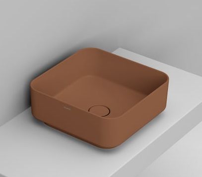 Ceramica Dolomite Noemi lavabo 40x40 cm carrée à poser marron/beige mat D311761