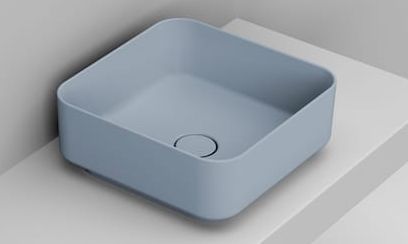 Ceramica Dolomite Noemi lavabo 40x40 cm carrée à poser bleu mat D311771