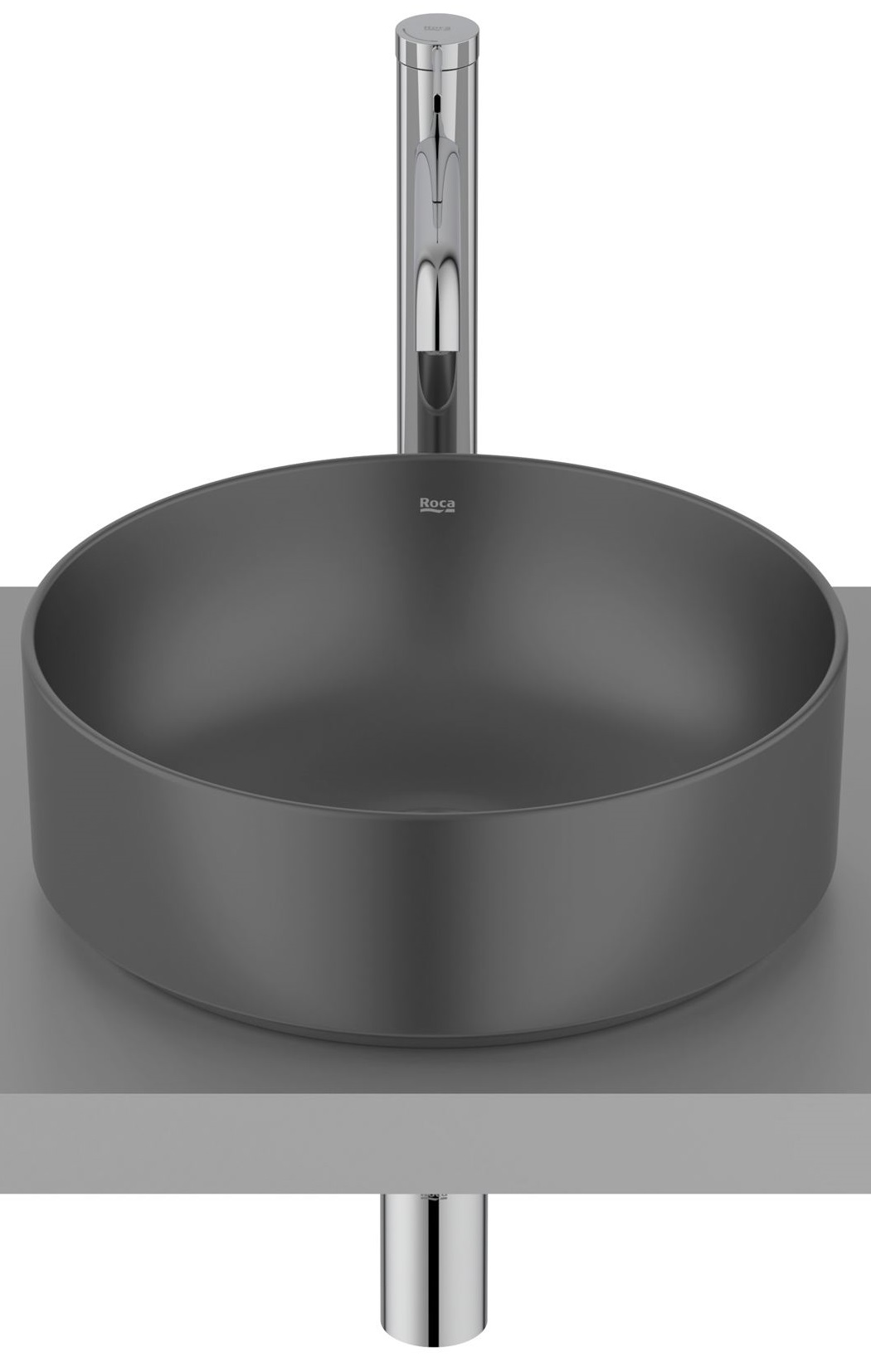 Roca Ona lavabo 37x37 cm ronde à poser noir A32768J080