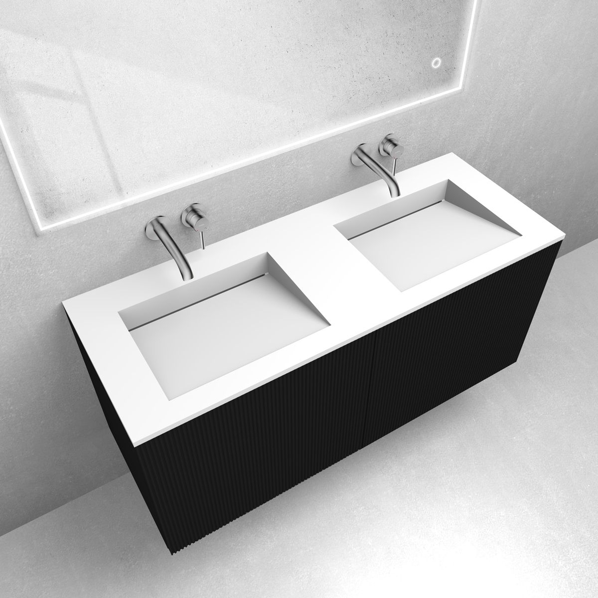 Set lavabo Oltens Stila 40205900, armoire Oltens Lun Rilla 60027300