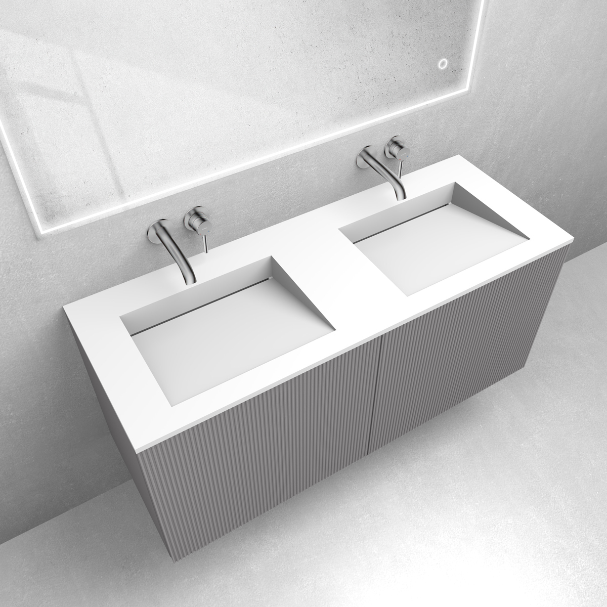 Set lavabo Oltens Stila 40205900, armoire Oltens Lun Rila 60027900