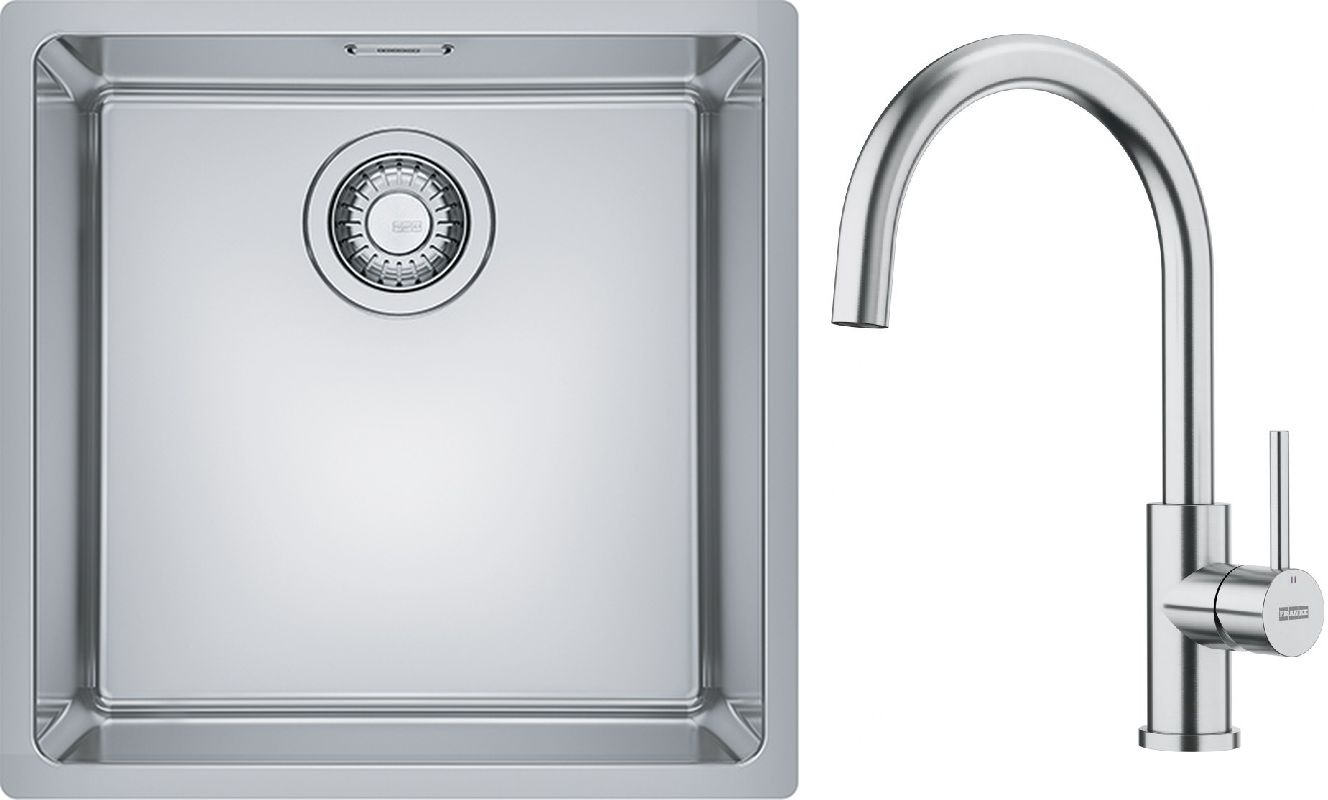 Set évier en acier inoxydable Franke Maris 122.0543.995, mitigeur de cuisine Franke Smart Glenda 115.0747.473