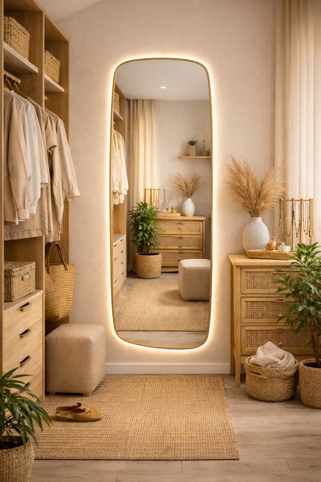 Baltica Design Stone Calm miroir 50x155 cm avec éclairage doré 5904107932613