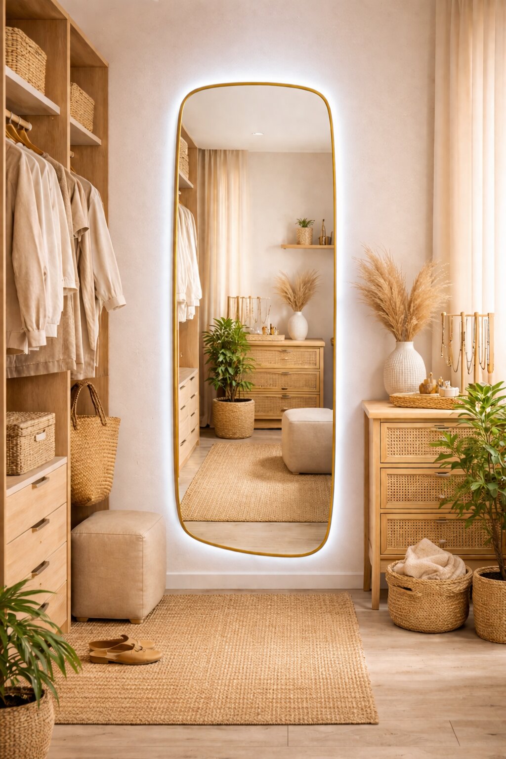 Baltica Design Stone Calm miroir 50x155 cm avec éclairage doré 5904107932606