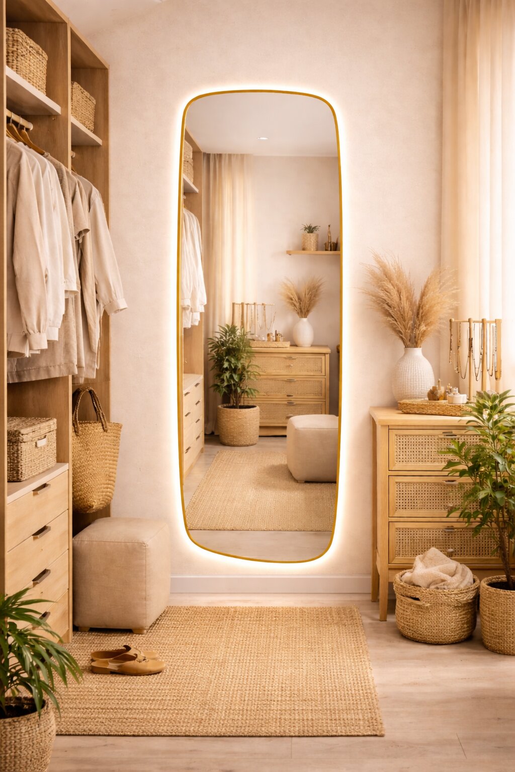 Baltica Design Stone Calm miroir 50x155 cm avec éclairage doré 5904107932590