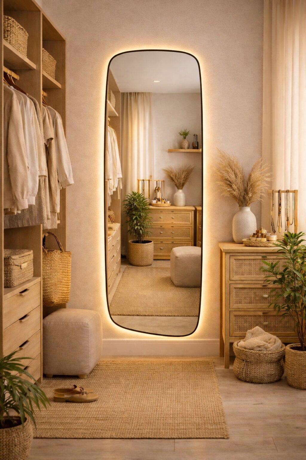 Baltica Design Stone Calm miroir 50x155 cm avec éclairage noir 5904107932583