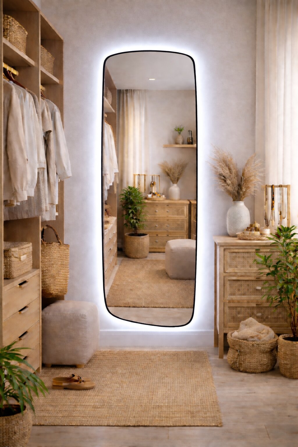 Baltica Design Stone Calm miroir 50x155 cm avec éclairage noir 5904107932576