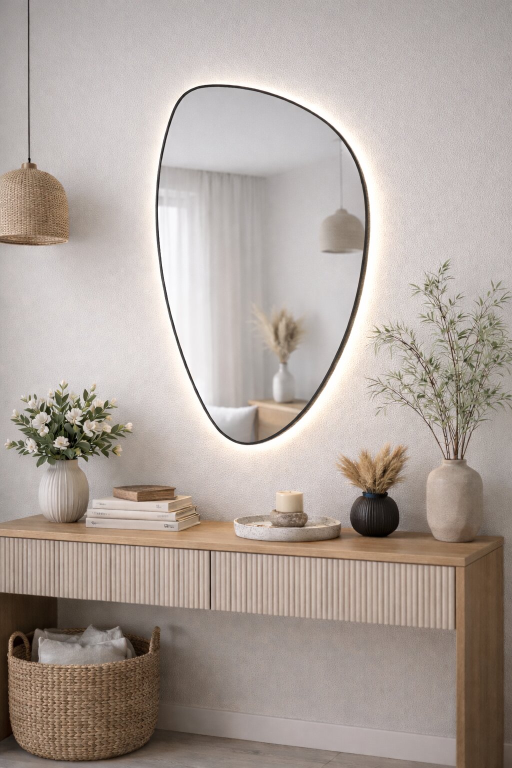Baltica Design Stone Fluid miroir 55x92 cm avec éclairage noir 5904107932682