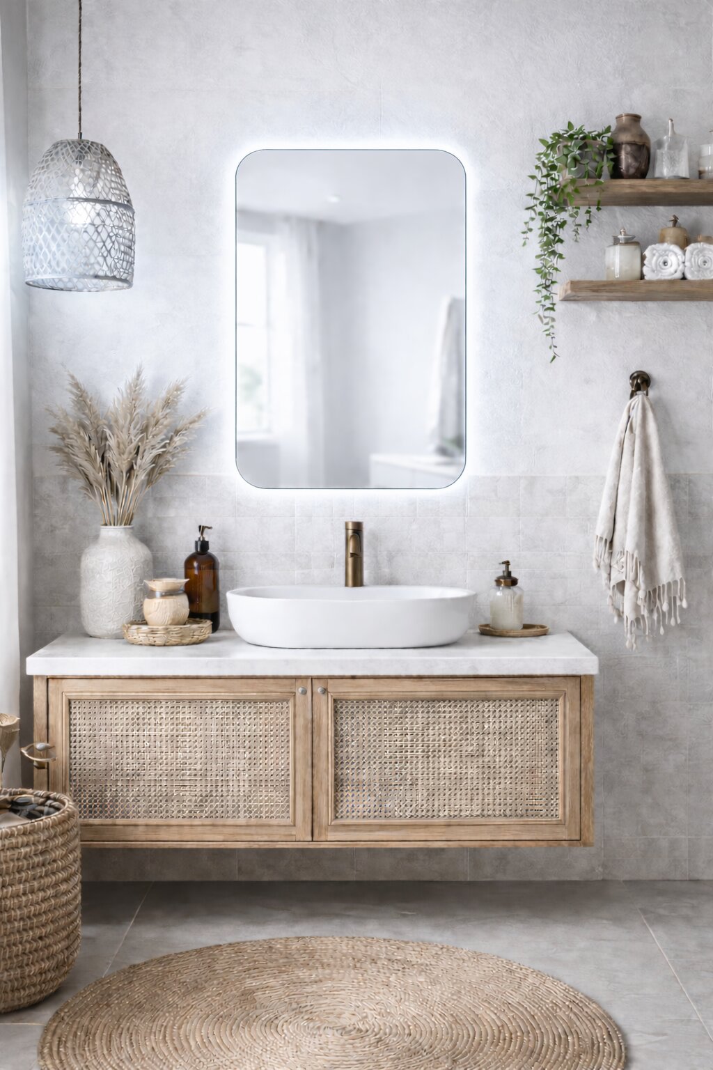 Baltica Design Stone Aura miroir 60x90 cm avec éclairage 5904107933245