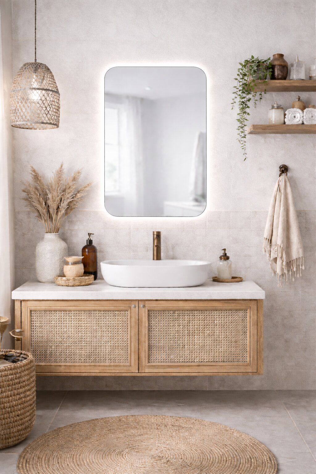 Baltica Design Stone Aura miroir 60x90 cm avec éclairage 5904107933221