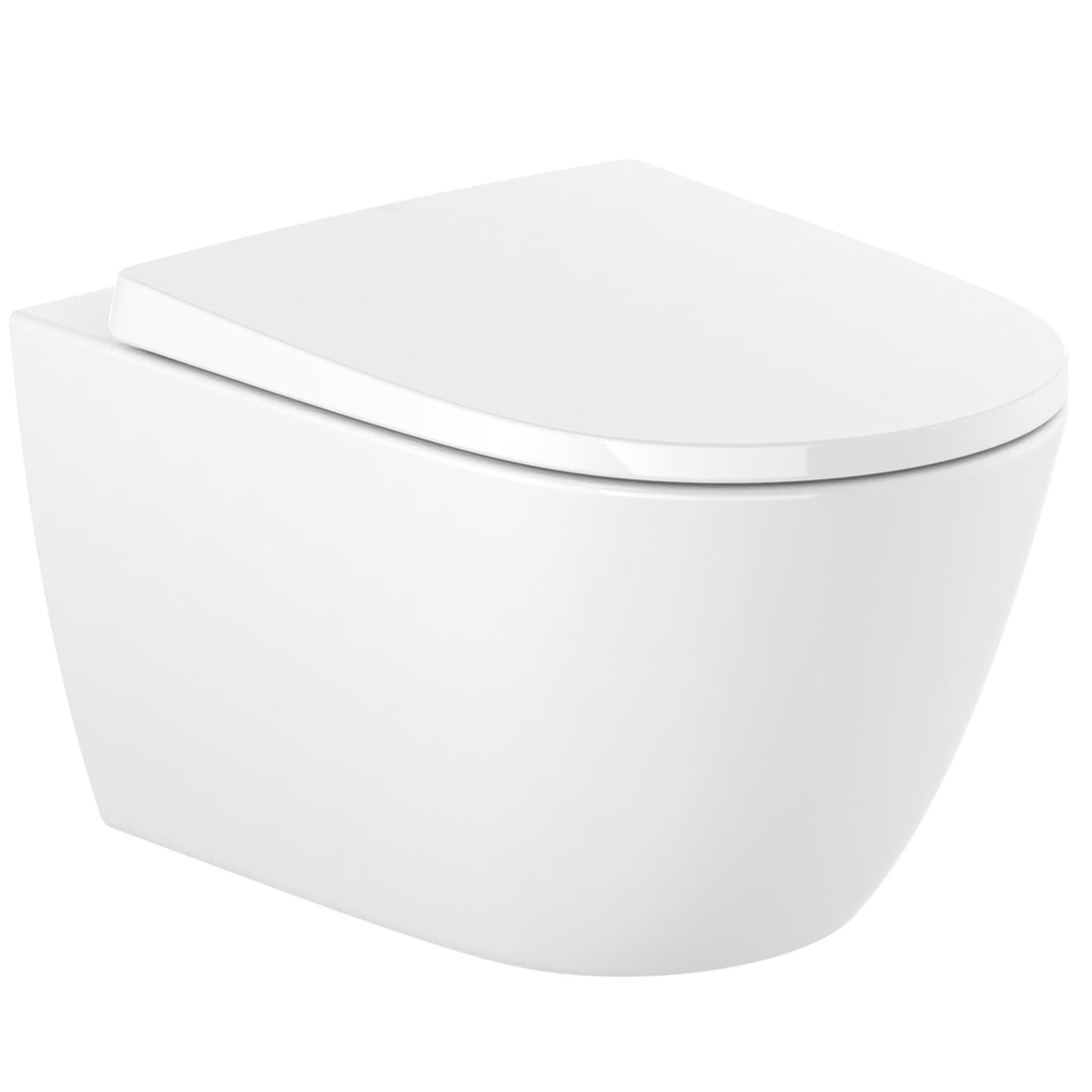 Roca Ona ensemble cuvette + abattant suspendue oui oui blanc brillant A34H684000