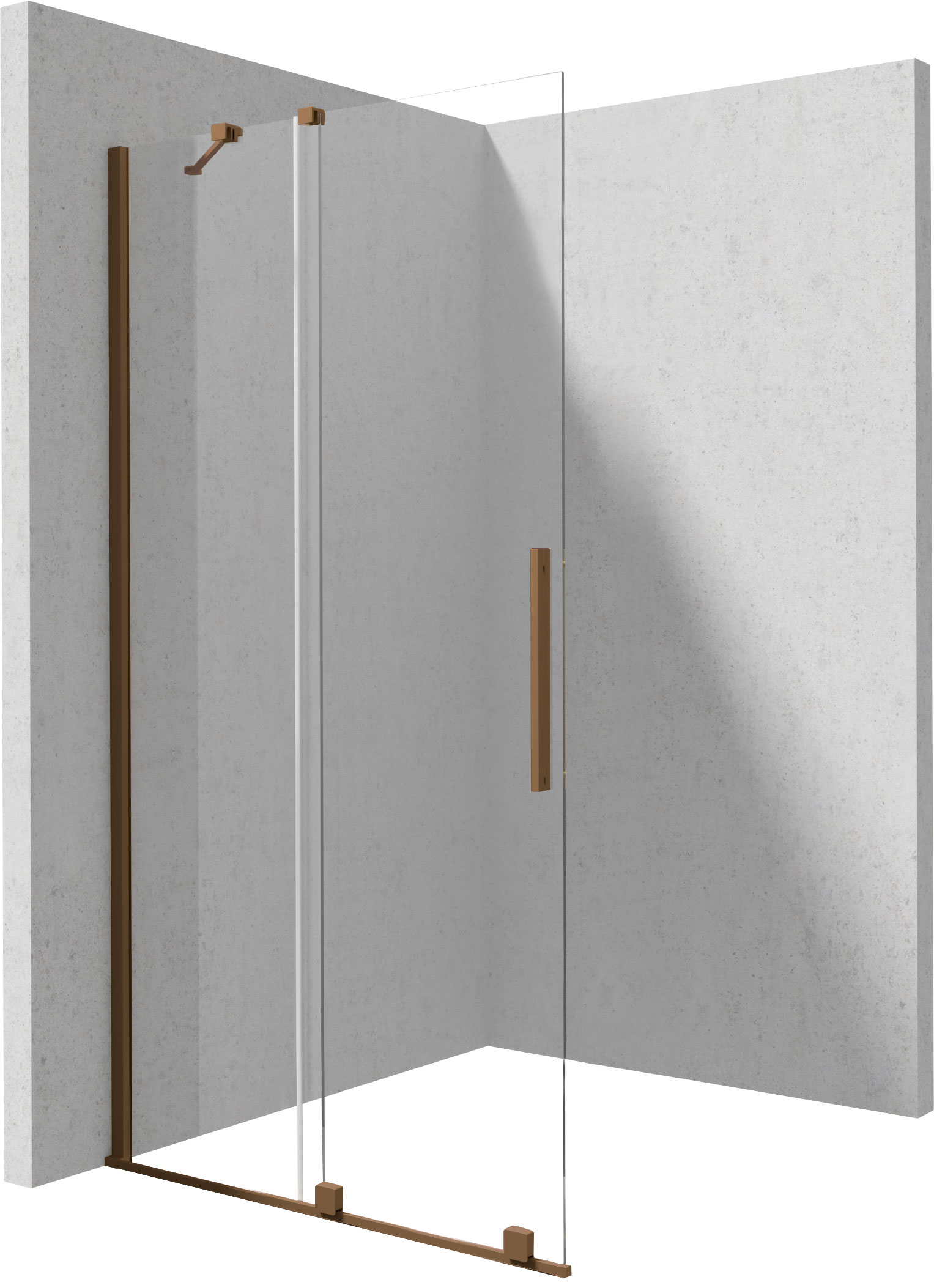 Deante Prizma paroi de douche walk-in 80 cm marron brossé/verre transparent KTJ_C38R