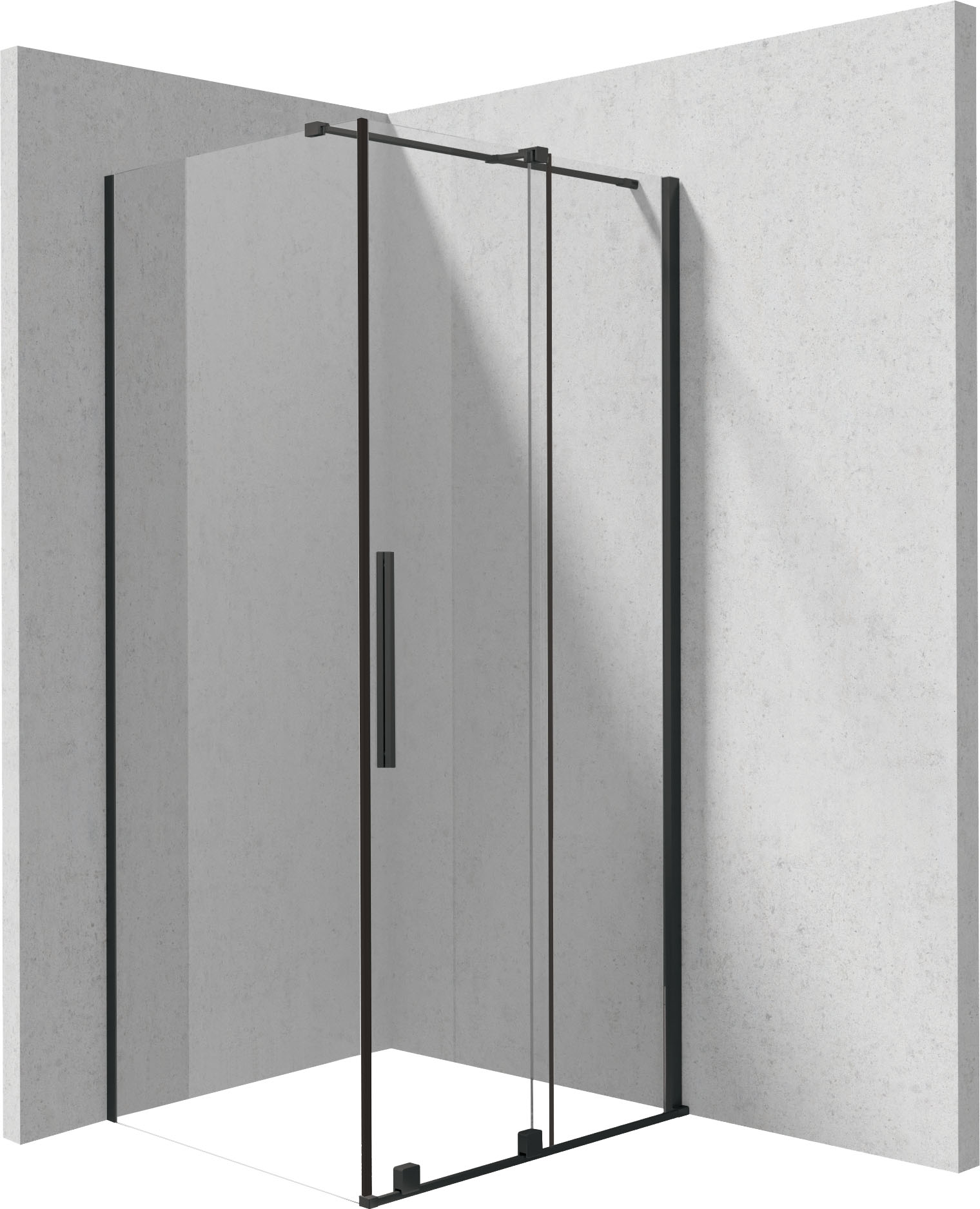 Deante Prizma cabine de douche 120x90 cm rectangulaire noir mat/verre transparent KPNNP12S09