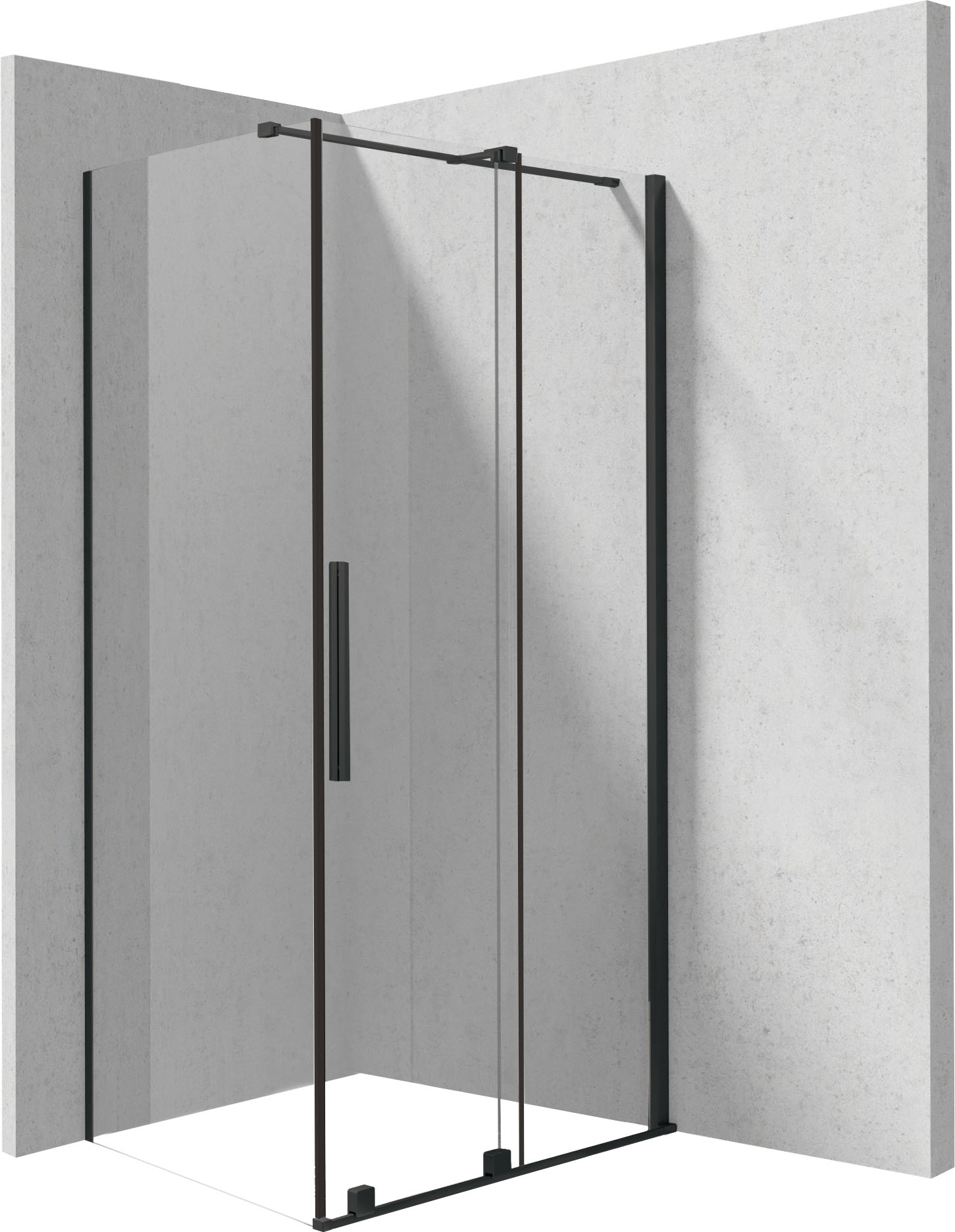 Deante Prizma cabine de douche 140x70 cm rectangulaire noir mat/verre transparent KPNNP14S07