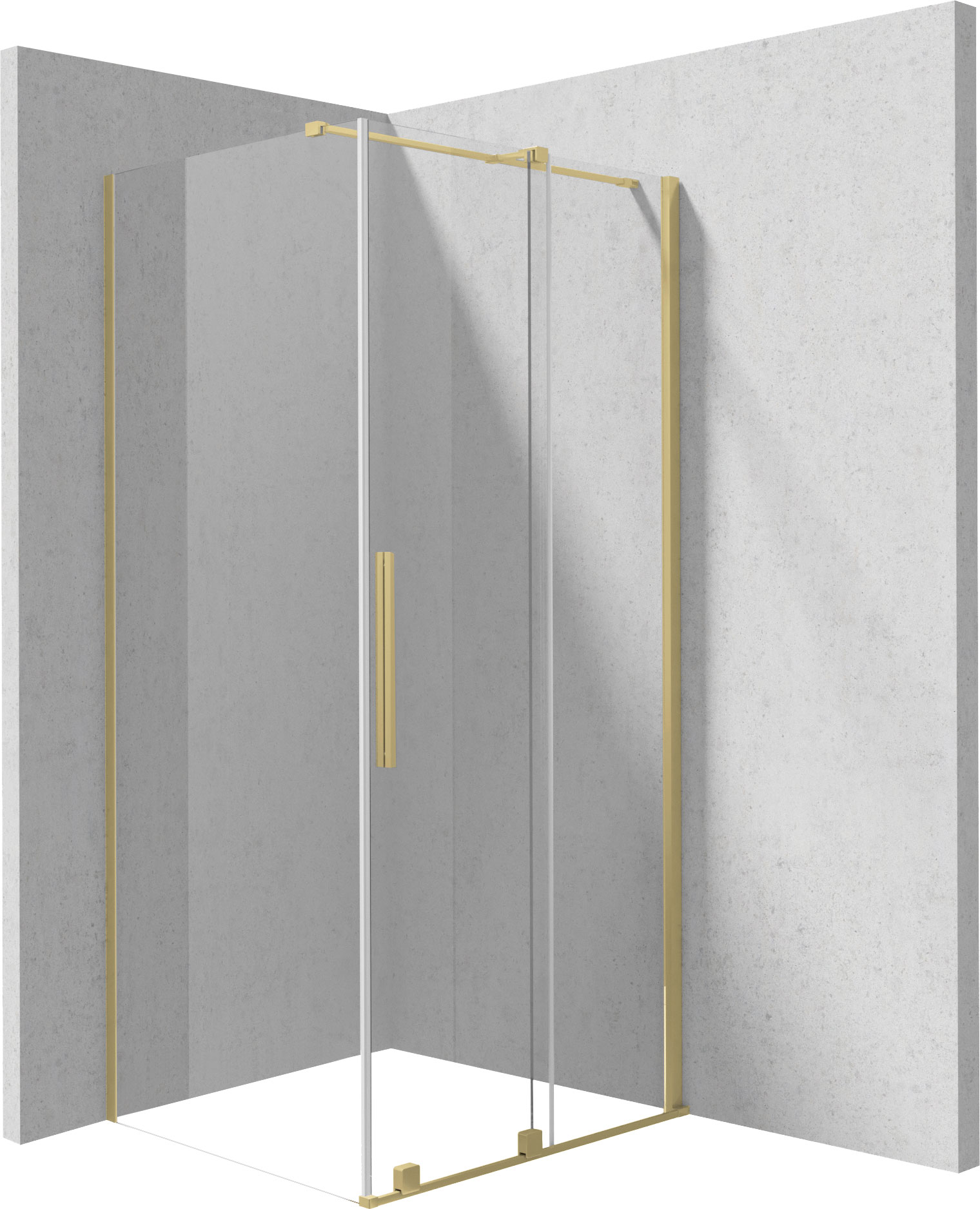 Deante Prizma cabine de douche 100x80 cm rectangulaire doré brossé/verre transparent KPNRP10S08