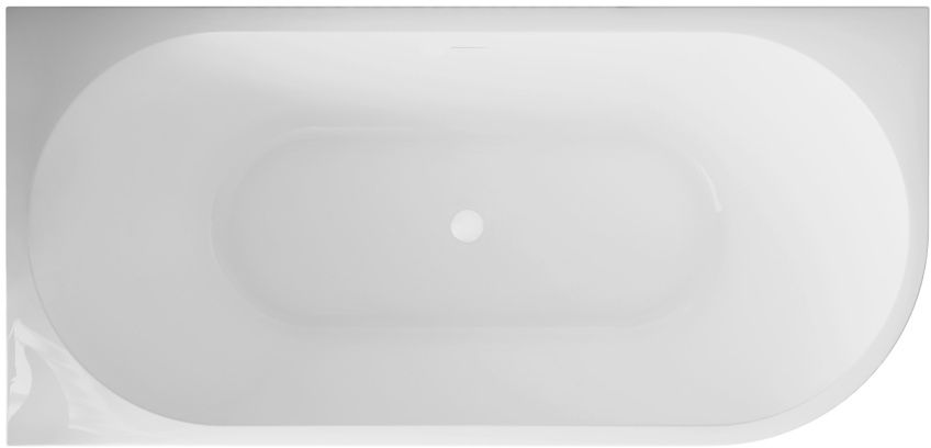 Invena Astri baignoire murale 160x80 cm ovale blanc AN-03-16L