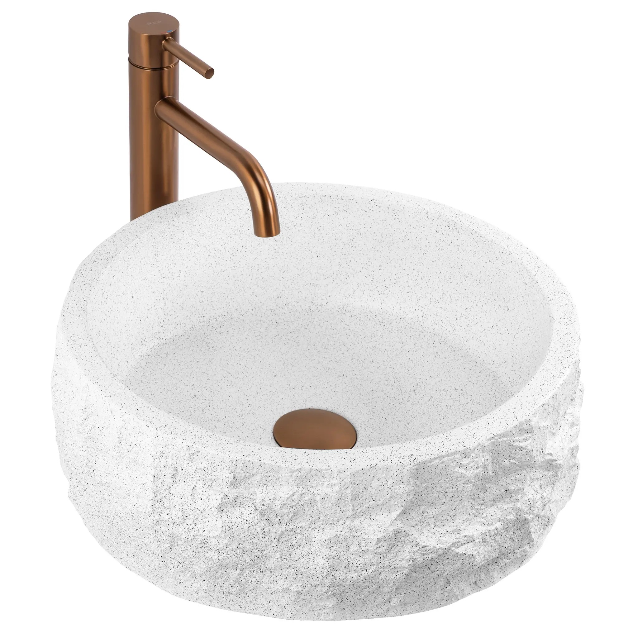 Rea Alice lavabo 38.5x38.5 cm ronde à poser blanc mat REA-U3500